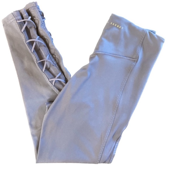 Victoria’s Secret Sport Leggings Lace Up Mesh Leg Purple Blue Size M - Picture 1 of 6